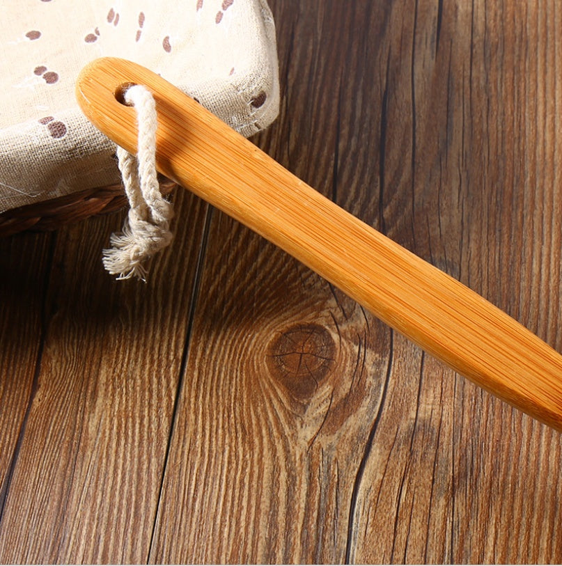 Eco Bamboo Dry Brushing Body Brush with Detachable Long Handle