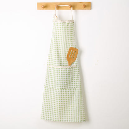 Linen-Cotton Kitchen Apron with Front Pocket