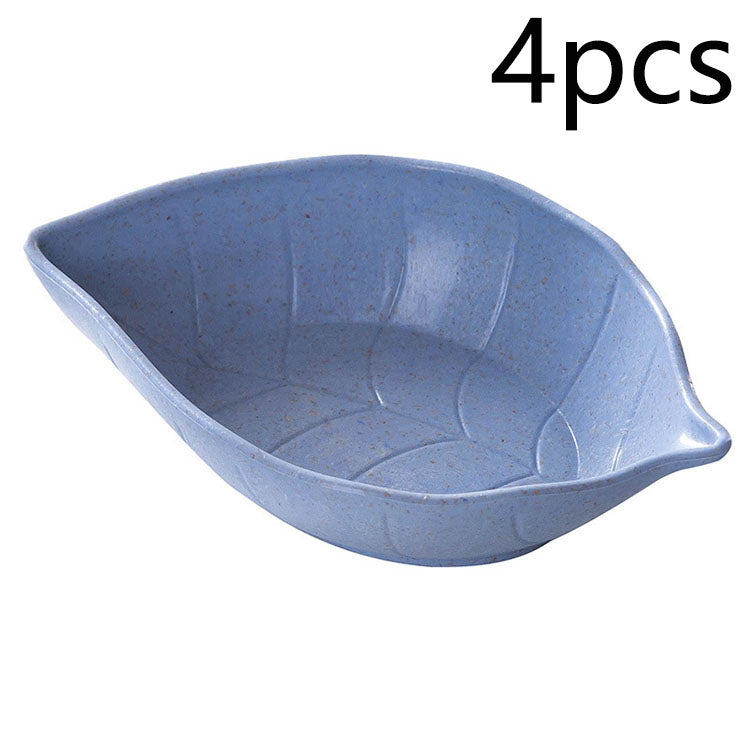 Eco Leaf Rice Hull Dipping Bowls – Sustainable Sauce Dish Set (4-Pack)