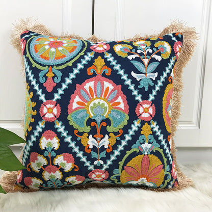 Embroidered Boho Pillowcase