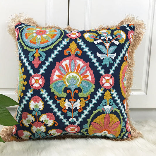Embroidered Boho Pillowcase