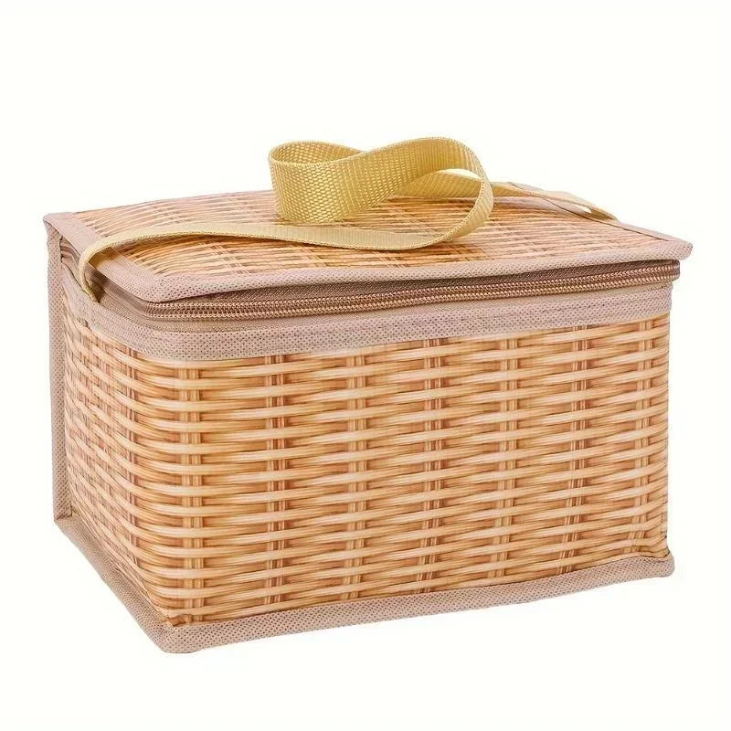Thermal Cooler Outdoor Wicker & Rattan Picnic Bag – Waterproof