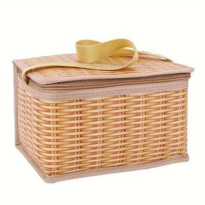 Thermal Cooler Outdoor Wicker & Rattan Picnic Bag – Waterproof