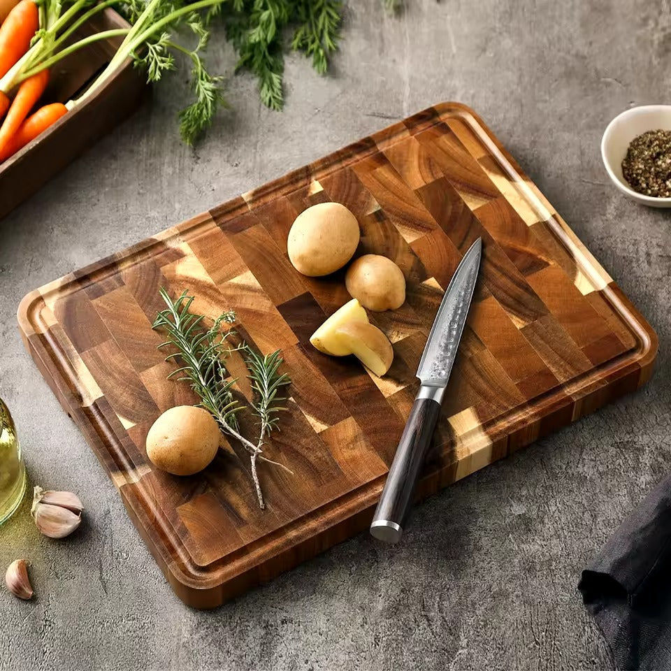 Acacia Checkered Cutting Board