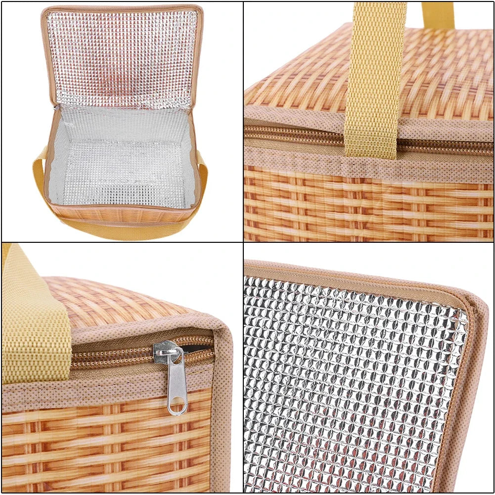 Thermal Cooler Outdoor Wicker & Rattan Picnic Bag – Waterproof
