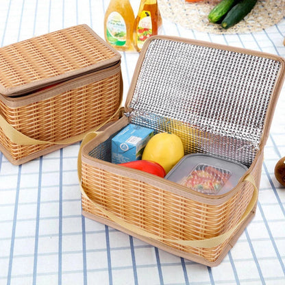 Thermal Cooler Outdoor Wicker & Rattan Picnic Bag – Waterproof