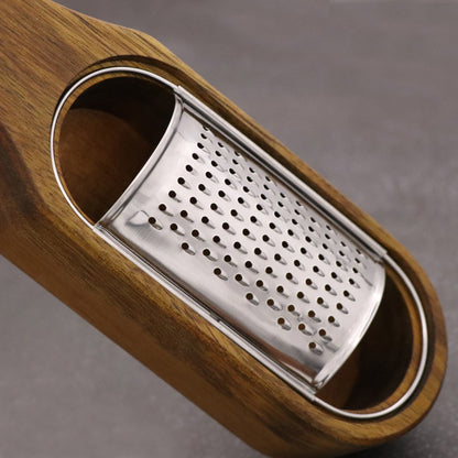 Acacia Wood Cheese Grater Bowl with Stainless Steel Blade