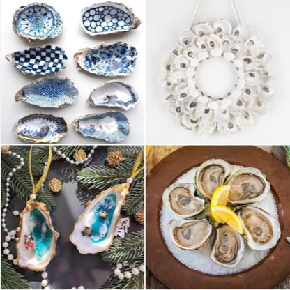 Pearl-Adorned Natural Oyster Shells (30pc Coastal Set)