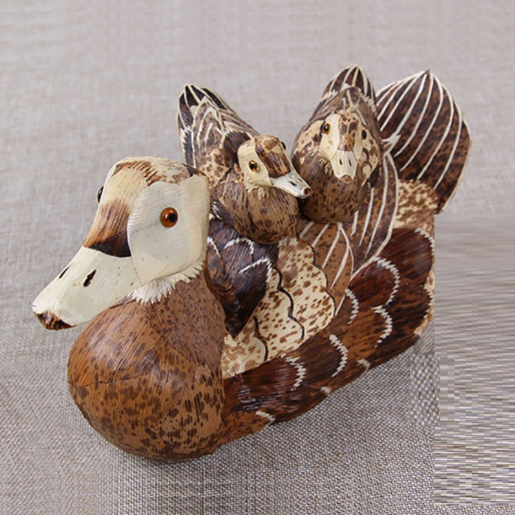 Handmade Bamboo Shoot Shell Duck Tea Pet Figurine