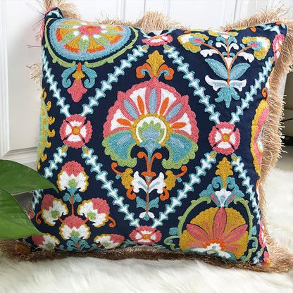 Embroidered Boho Pillowcase