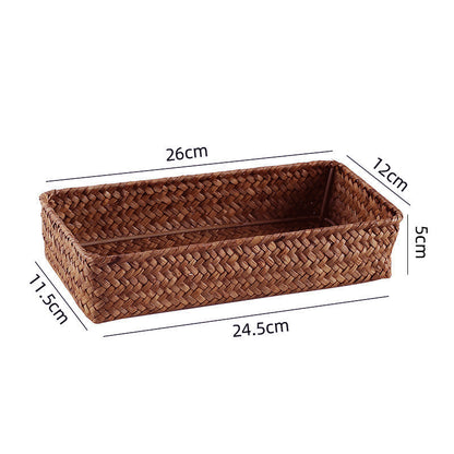 Handwoven Seagrass Storage Basket – Eco-Friendly Desktop & Home Organizer