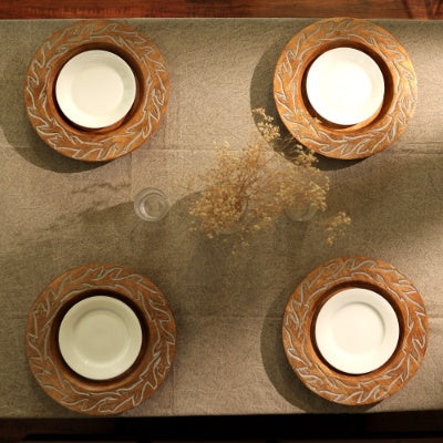 Artisan Handcrafted 13-Inch Wooden Charger Plate