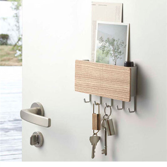 Wooden Key Holder With Storage