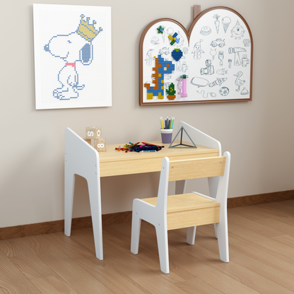 Scandinavian Study Corner for Toddlers & Ergonomic Chair Set (Ages 2–8)