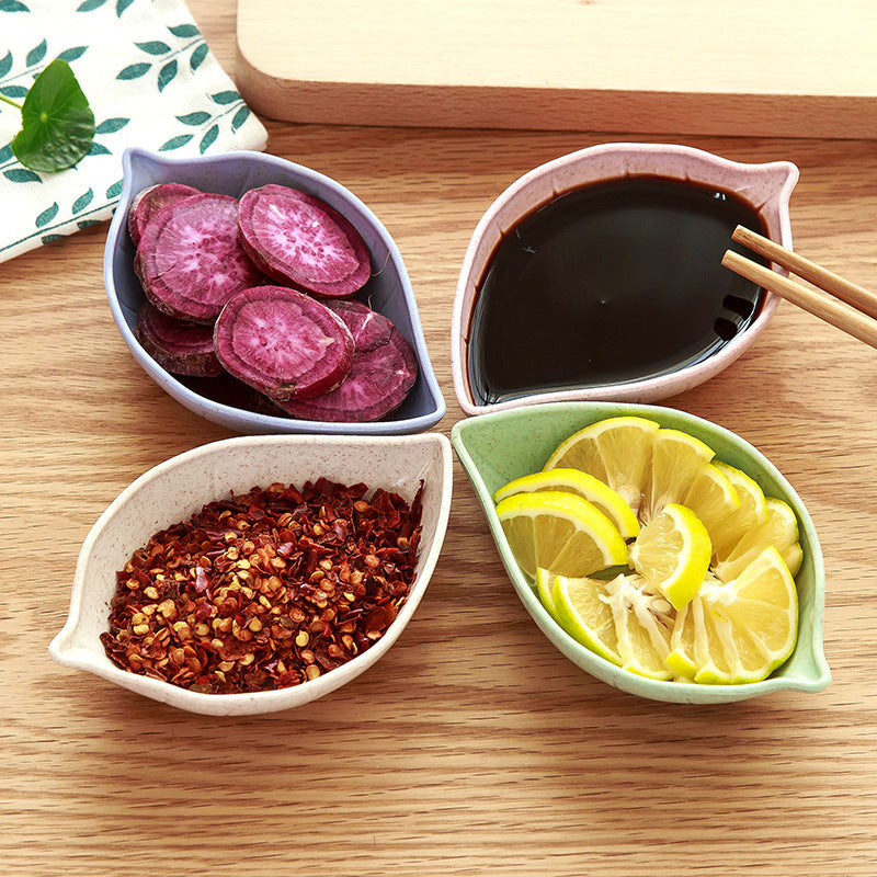 Eco Leaf Rice Hull Dipping Bowls – Sustainable Sauce Dish Set (4-Pack)