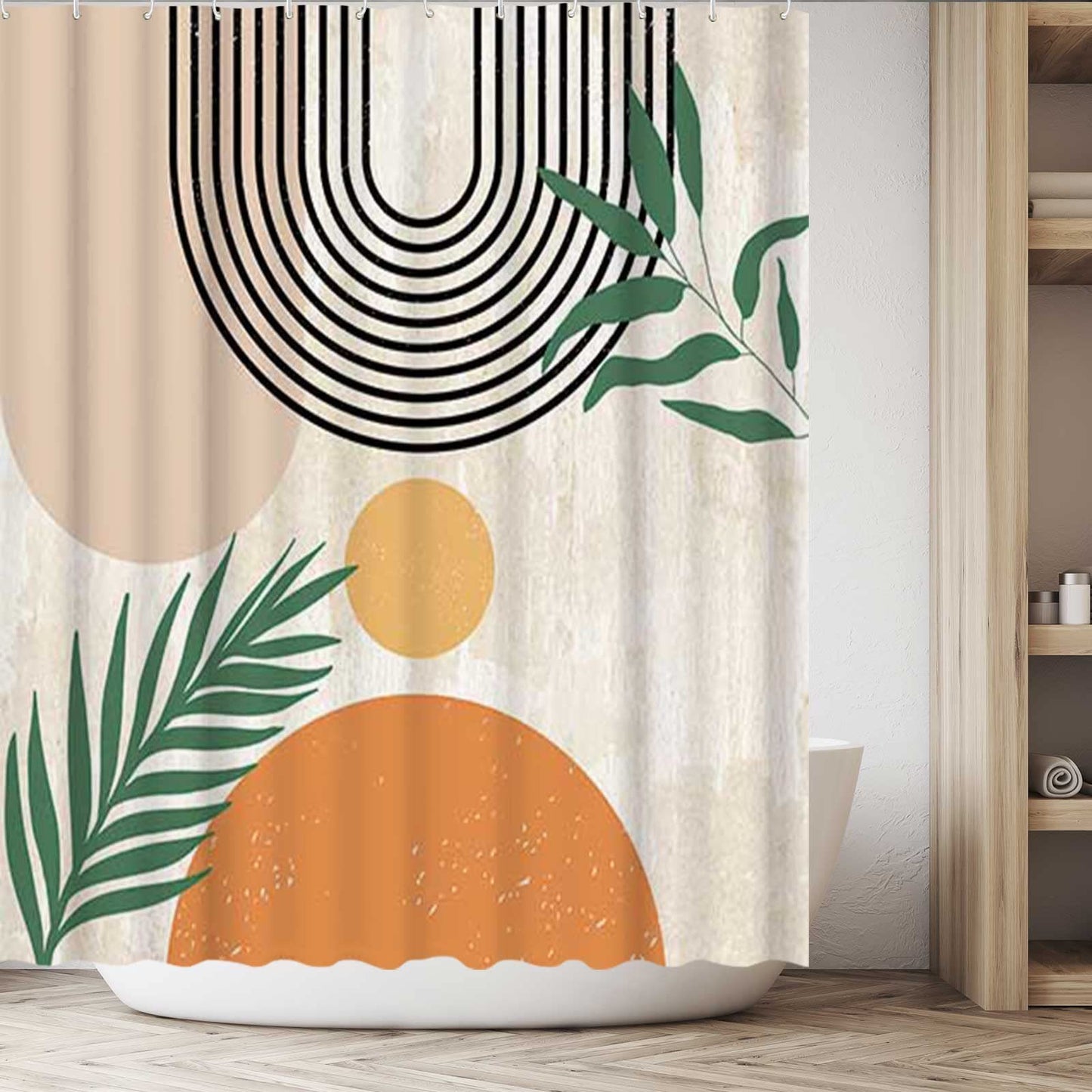 Boho Sunrise Arch Minimalist Shower Curtain