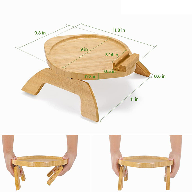 Bamboo Foldable Sofa Arm Table