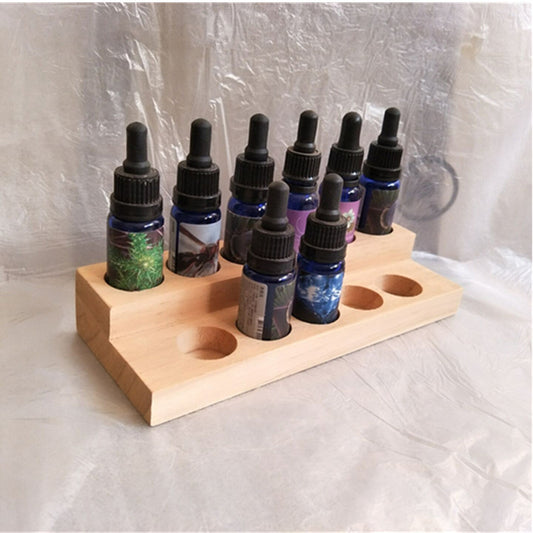 11-Slot Pine Wood Essential Oil Display Stand