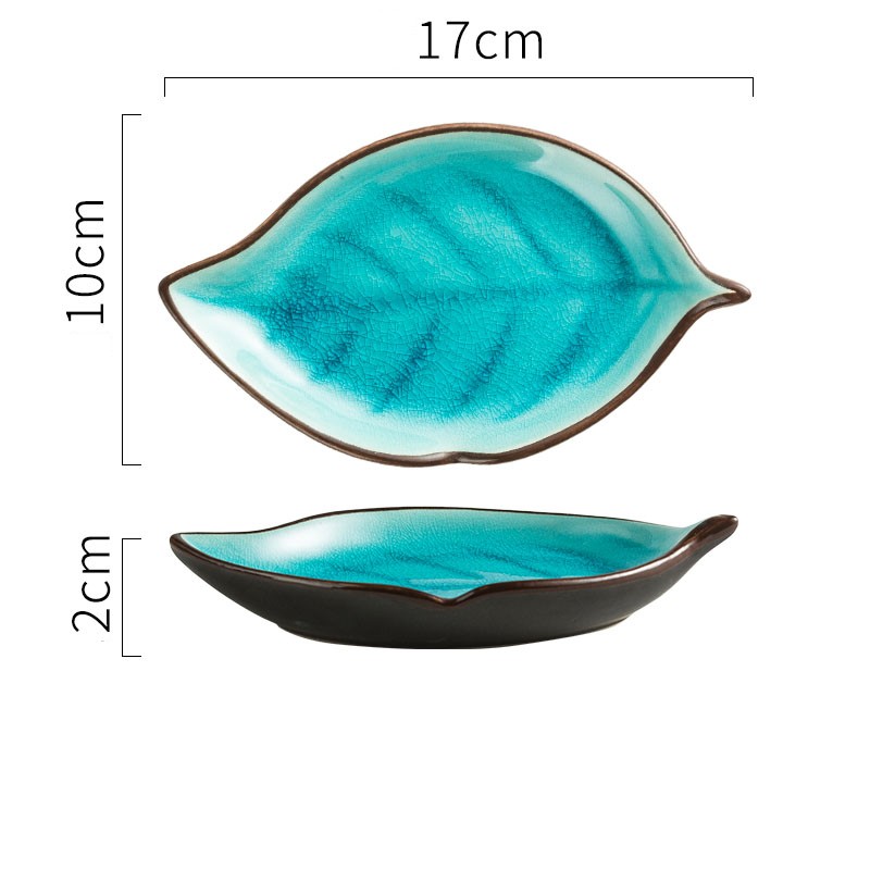 Botanical Ice-Crack Porcelain Leaf Serving Plate