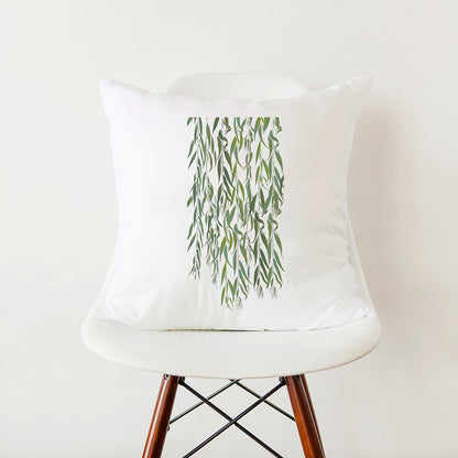 Verdant Minimalist Green Leaf Pillow Cover