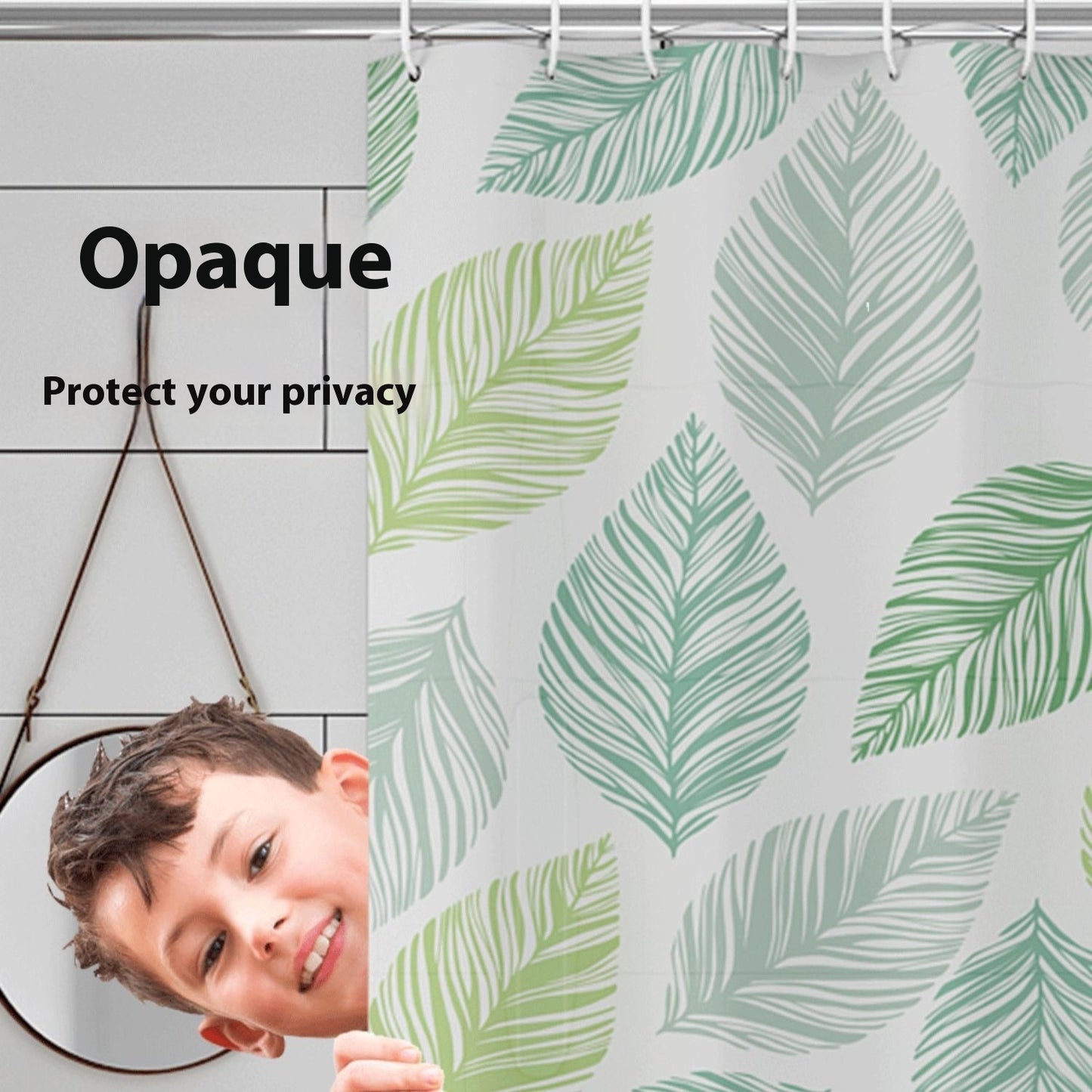 Tropical Banana Leaf Waterproof Shower Curtain
