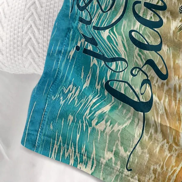 Ocean Serenity Sea Turtle Coastal Fleece Throw Blanket