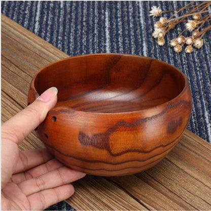 Artisan Wooden Yarn Bowl with Lid – Handcrafted Knitting & Crochet Organizer