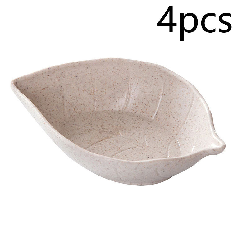 Eco Leaf Rice Hull Dipping Bowls – Sustainable Sauce Dish Set (4-Pack)