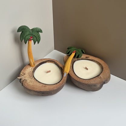 Coconut Shell Boat Candle