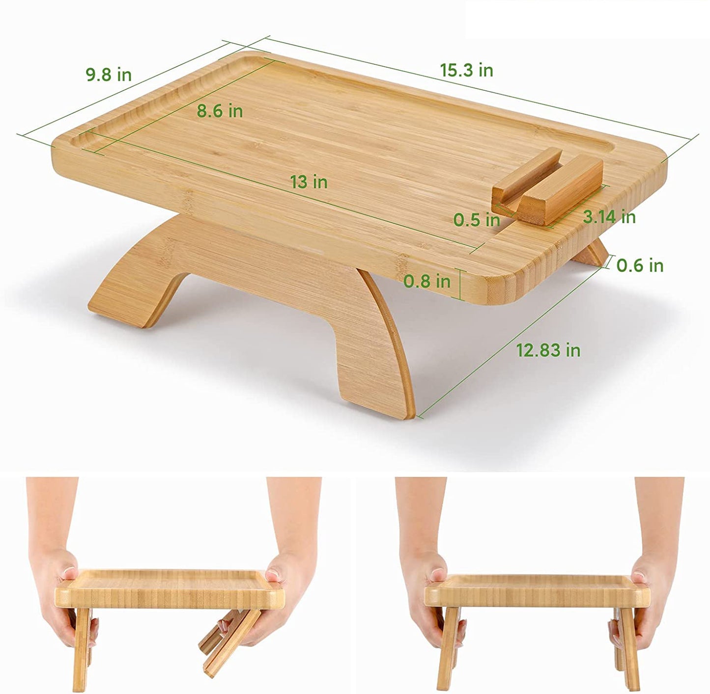 Bamboo Foldable Sofa Arm Table