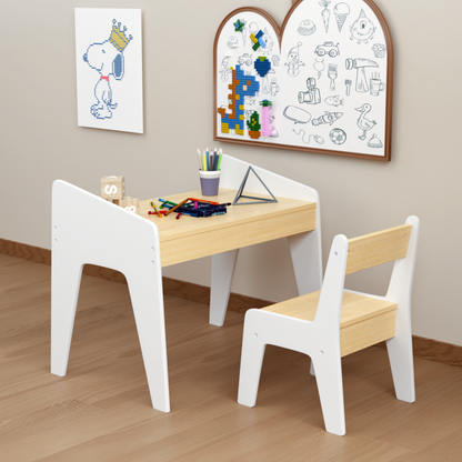 Scandinavian Study Corner for Toddlers & Ergonomic Chair Set (Ages 2–8)