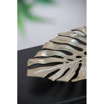 Gilded Monstera Luxe Wall Sculpture & Tray