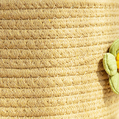 Cotton Rope Desktop Storage Basket with Lid – Woven Organizer with Dust-Proof Cover