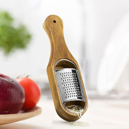 Acacia Wood Cheese Grater Bowl with Stainless Steel Blade
