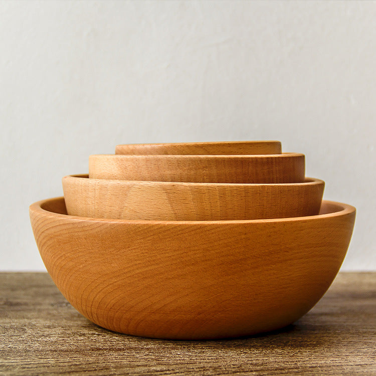 Solid Wood Serving Bowl for Salad & Fruit
