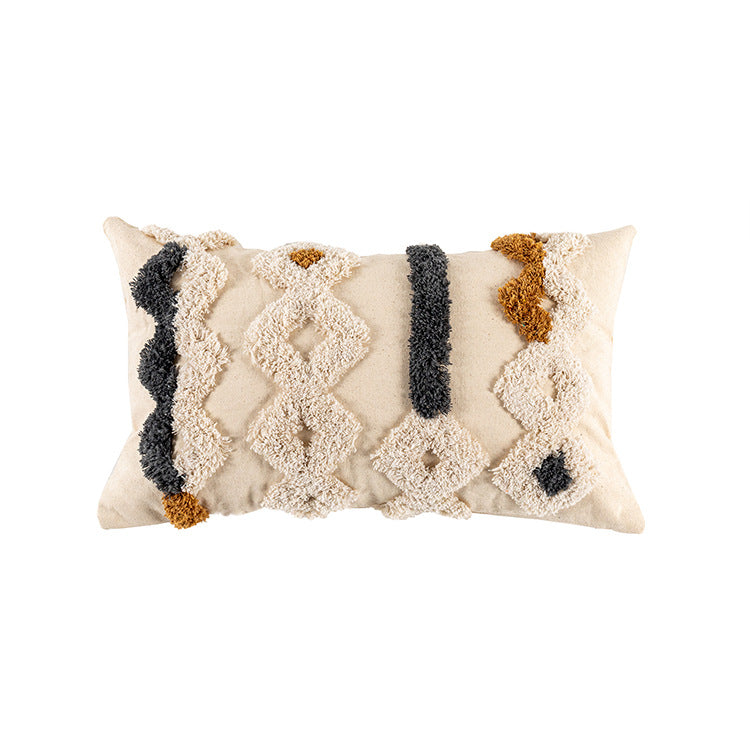 Artisan Boho Lace Cotton Throw Pillow with Insert