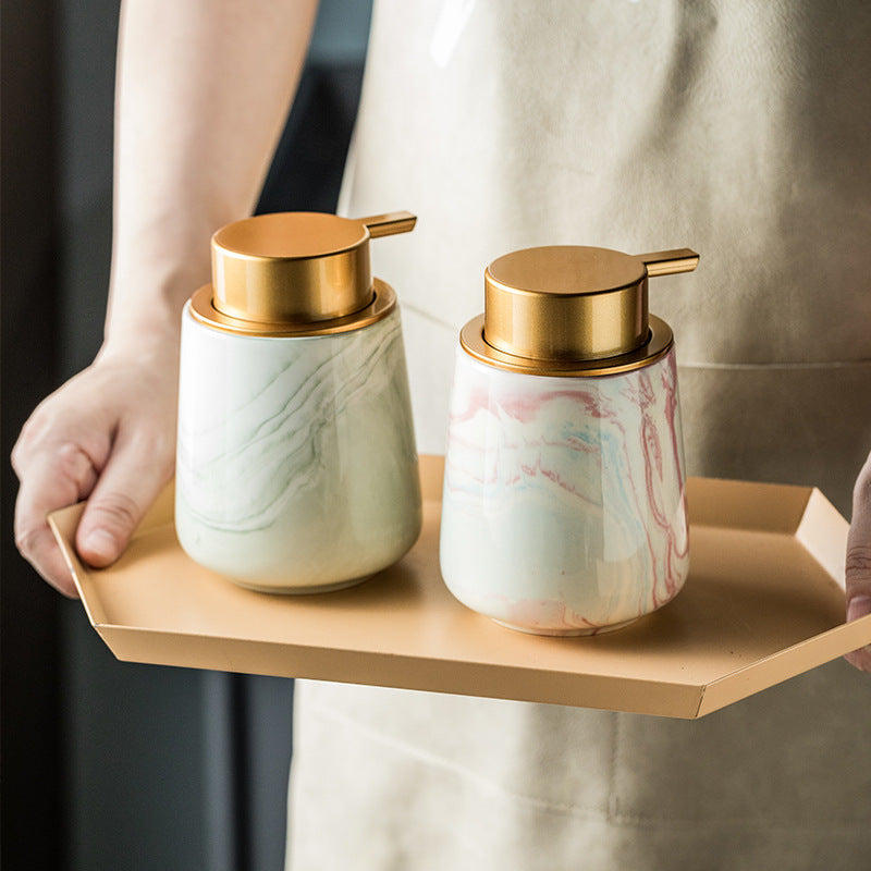 Marble Ceramic Foaming Soap Dispenser – Refillable Bathroom & Kitchen Pump