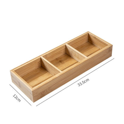 Bamboo Divided Serving Tray – Natural Compartment Snack & Appetizer Organizer