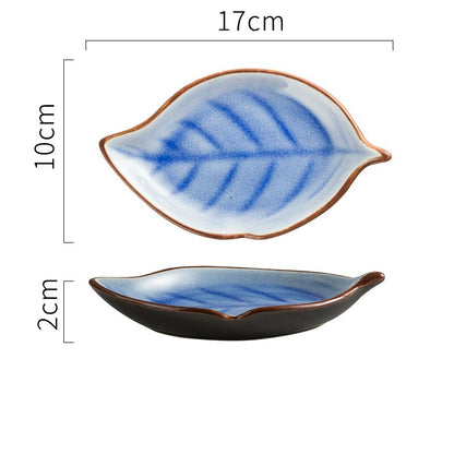 Botanical Ice-Crack Porcelain Leaf Serving Plate