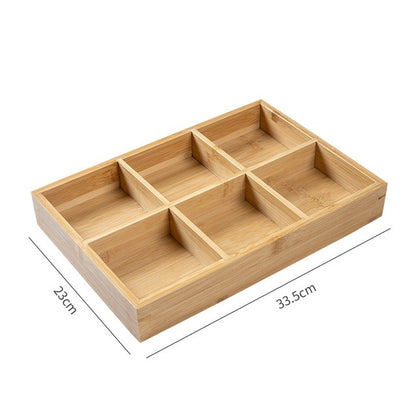 Bamboo Divided Serving Tray – Natural Compartment Snack & Appetizer Organizer